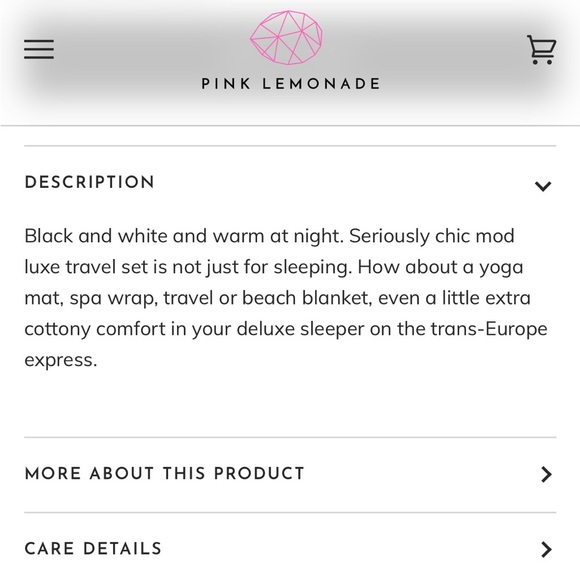 PINK LEMONADE Dual Xoxo Black/Natural Travel Set Blanket & Eyemask NEW - Picture 13 of 15